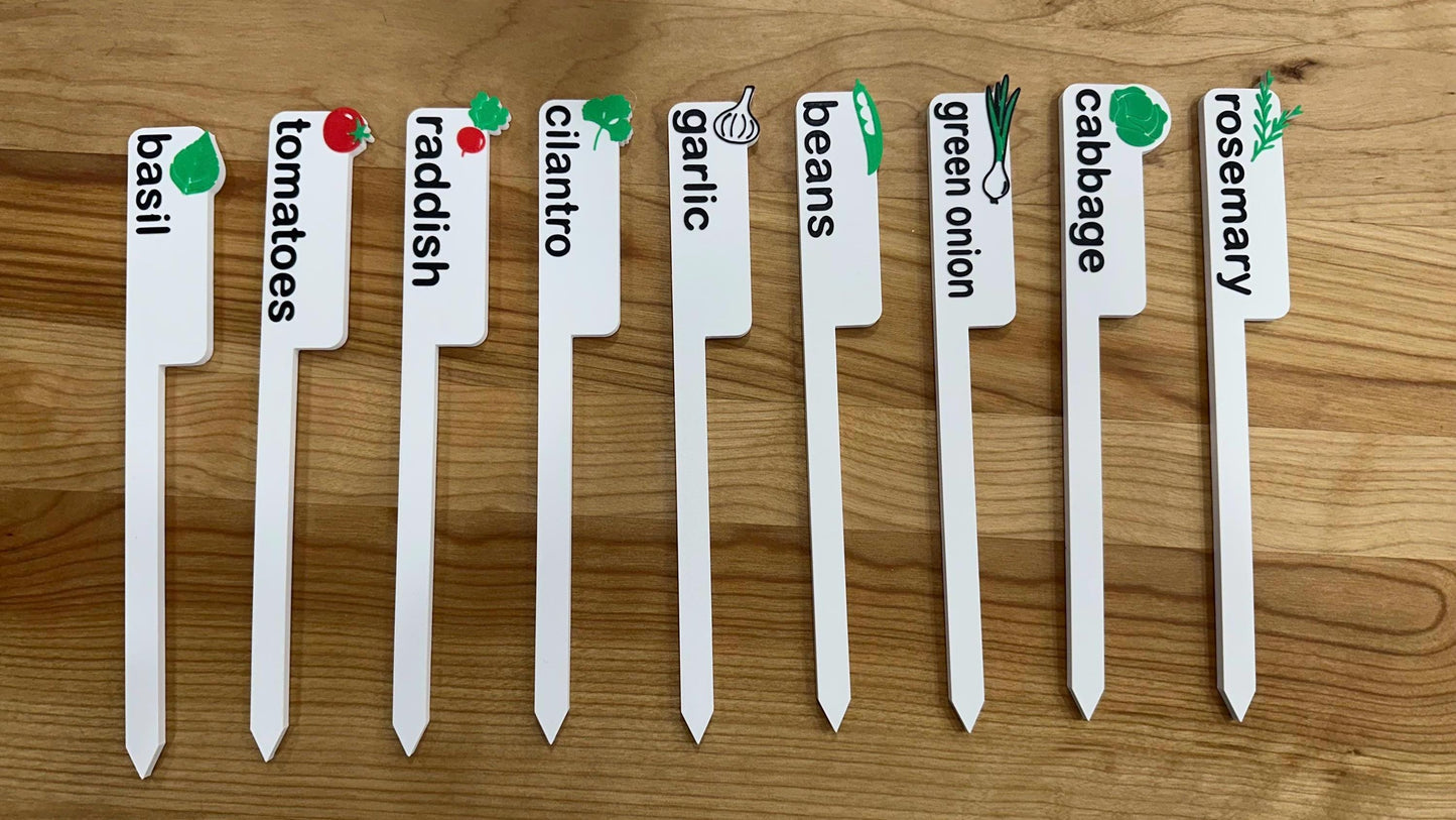 Garden Vegetable and Plant Markers Stakes