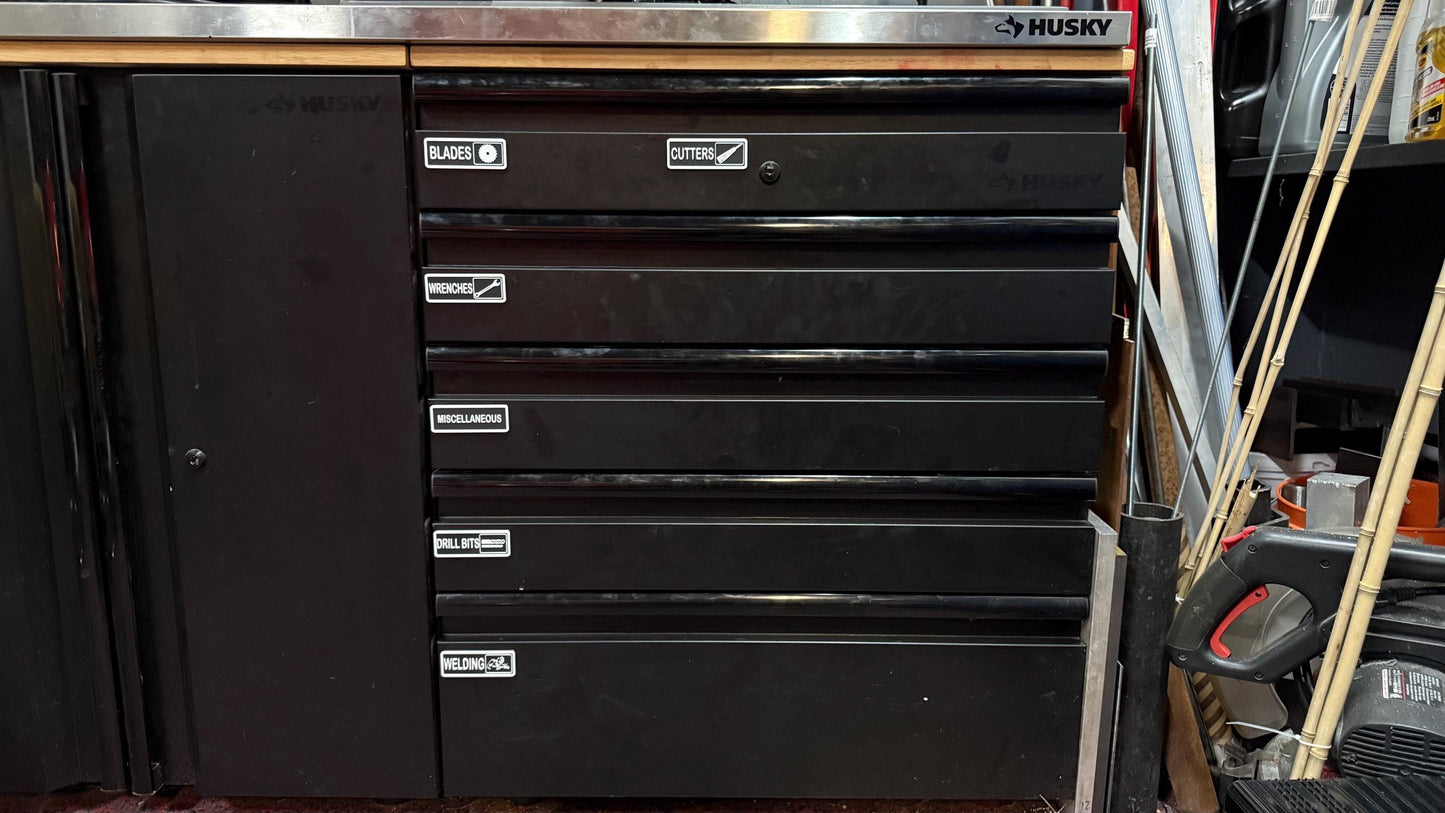 Tool Identification Tag Labels for Toolbox (Magnetic or Double sided tape)