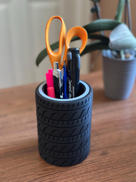 Tire Desk Organizer Pen and Tool Holder